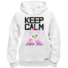 Худі BASE з кошеням Keep calm and kiss me