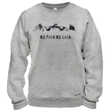 Свитшот с атлетом со штангой «No pain no gain»