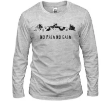 Лонгслив с атлетом со штангой «No pain no gain»