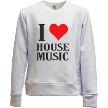Детский свитшот без начеса I love house music