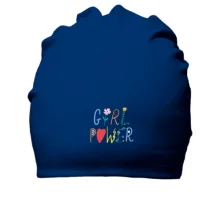 Хлопковая шапка с Girl Power и цветами