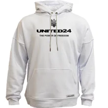 Худи без начеса с гербом "united24 the power of freedom"