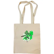 Сумка шоппер Billie Eilish green art