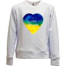 Детский свитшот без начеса "I love Ukraine" на сердце