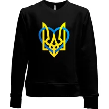 Дитячий світшот без начосу герб України із серцем