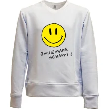 Детский свитшот без начеса Smile Make me happy