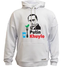 Худи без начеса Putin - kh*lo (с рюмкой водки)