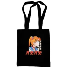 Сумка шоппер Anime girl with hieroglyphs