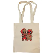Сумка шоппер Baby groot and deadpool