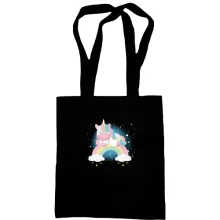 Сумка шопер Baby unicorn on a rainbow