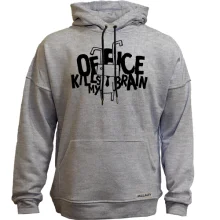 Худи без начеса с надписью Office kills my brain