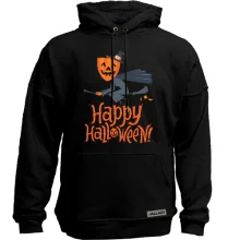 Худи без начеса Halloween с ведьмой на метле