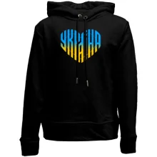 Дитяче худі без начосу Україна (напис у вигляді серця)