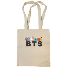 Сумка шопер BTS (напис з іконками)
