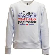 Детский свитшот без начеса Сын самых офигенных родителей