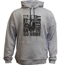 Худи без начеса с надписью "Go heavy or go home"