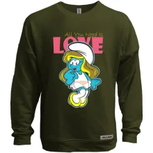 Свитшот без начеса со Смурфиком All you need is love