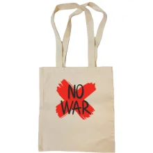 Сумка шоппер с надписью «No War» и красным крестом