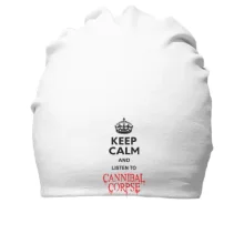 Хлопковая шапка Keep Calp and listen to Cannibal Corpse