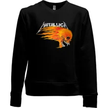 Детский свитшот без начеса Metallica (с огненным черепом)