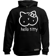 Худи без начеса с надписью "Hello Titty" в стиле Hello Kitty