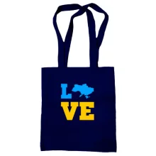 Сумка шоппер LOVE с мапой Украины