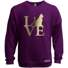Світшот без начосу з надписью "Love Cat"