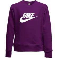 Детский свитшот без начеса с надписью "Fake" в стиле Nike