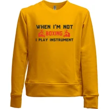 Детский свитшот без начеса When i'm not boxing - I play instrument