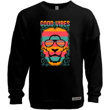 Світшот без начосу з написом "Good vibes" і левом