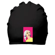 Хлопковая шапка Blonde on pink background