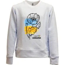 Детский свитшот без начеса Love Ukraine (Цветок)