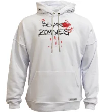 Худи без начеса Beware Zombies с кровавым отпечатком