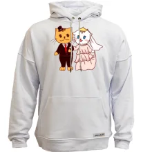 Худи без начеса Кот и кошечка женятся