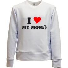 Детский свитшот без начеса I love my mom
