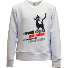 Детский свитшот без начеса Чёрная кошка