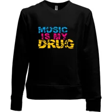 Детский свитшот без начеса Music is my drug