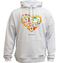 Худи без начеса I love Ukraine (арт сердце)