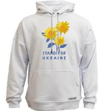 Худі без начосу Stand For Ukraine (піксельні квіти)