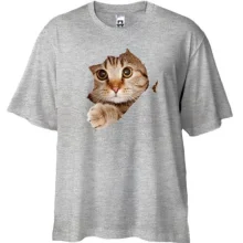 Футболка oversize з ховаючимся котом