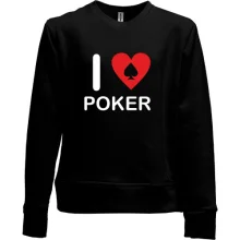Детский свитшот без начеса I love Poker