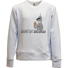 Детский свитшот без начеса Work on alcohol