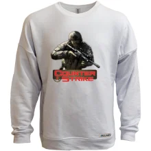 Світшот без начосу з бійцем і червоним логотипом Counter Strike