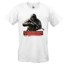 Футболка с бойцом и красным логотипом Counter Strike