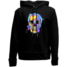 Детское худи без начеса Skull pop art