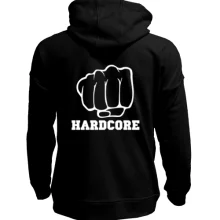 Худи без начеса с кулаком и надписью Hardcore