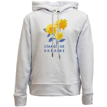 Дитяче худі без начосу Stand For Ukraine (піксельні квіти)