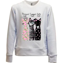 Детский свитшот без начеса Princess, Sweet and Cute cats