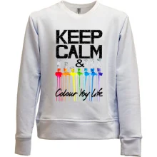 Детский свитшот без начеса Keep calm and colour your life (2)