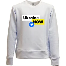 Дитячий світшот без начосу Ukraine NOW з серцем